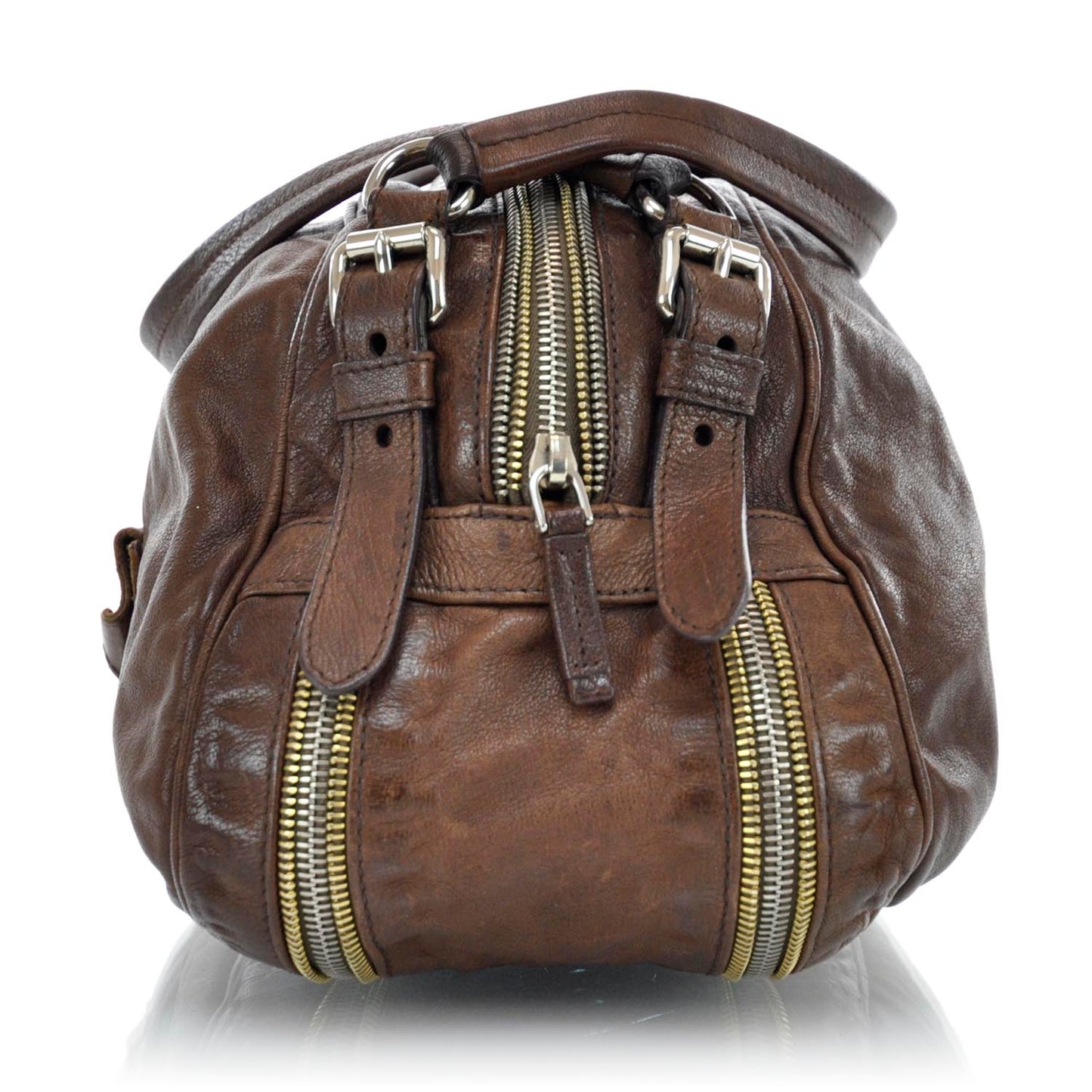 Washed Bauletto Bag Cocco