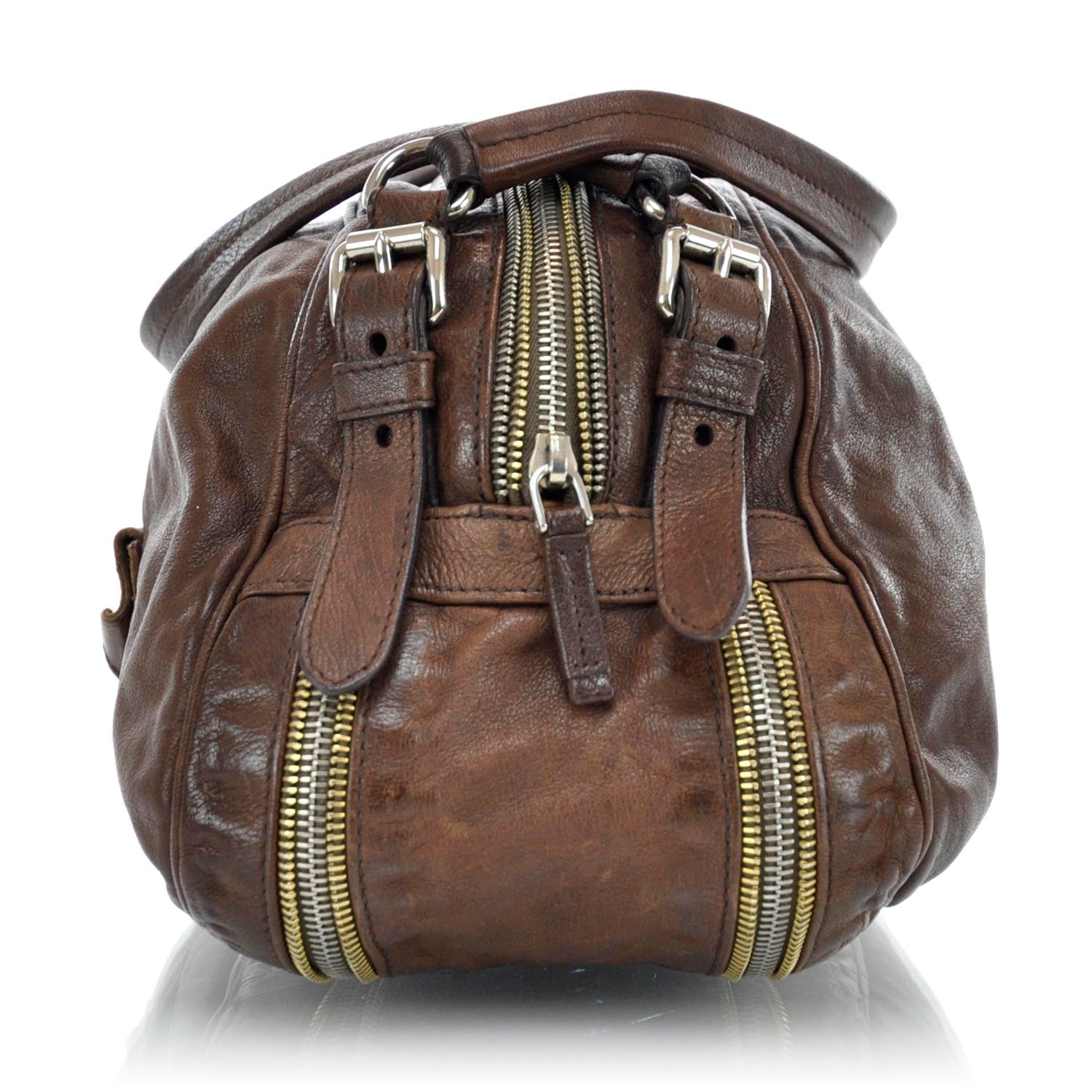 Prada Washed Bauletto Bag Cocco 6 of 11