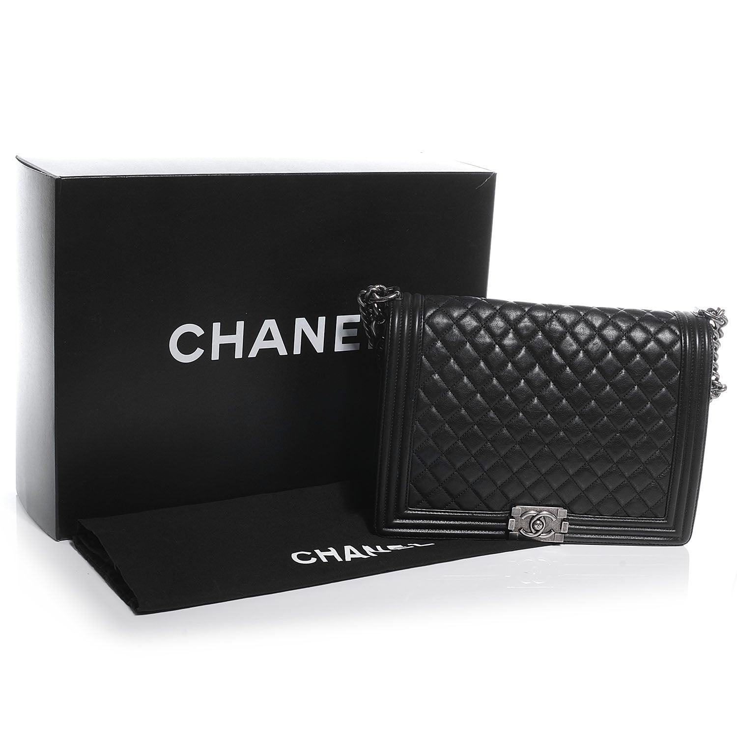 Chanel Calfskin Quilted Large Boy Flap Black 5 of 7