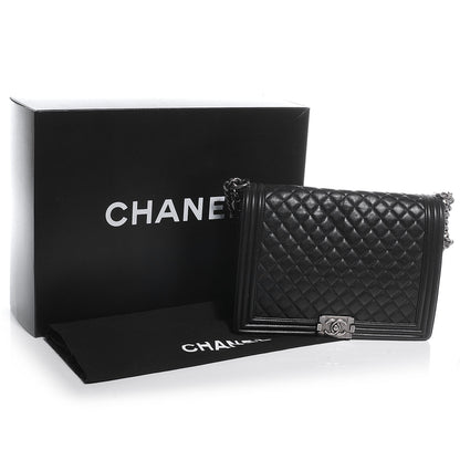 Chanel Calfskin Quilted Large Boy Flap Black 5 of 7