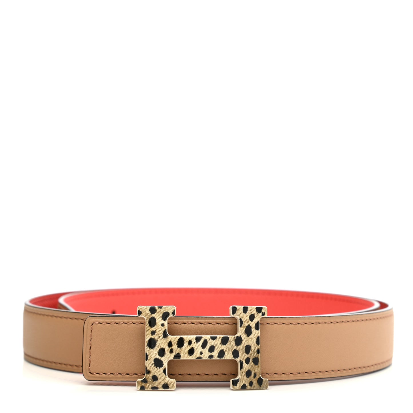 Swift Epsom Enamel 24mm Mini Constance Reversible Belt 90 Chai Rose Jaipur