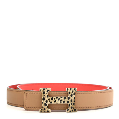 Hermes Swift Epsom Enamel 24mm Mini Constance Reversible Belt 90 Chai Rose Jaipur 1 of 6
