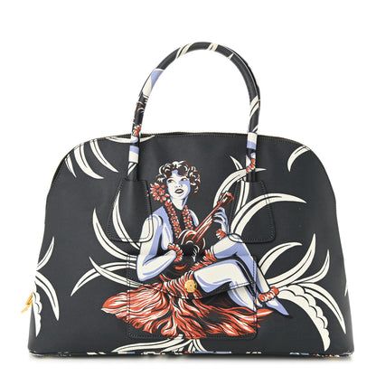 Prada Saffiano Print Hawaiian Girl Front Pocket Tote Smeraldo 1 of 14