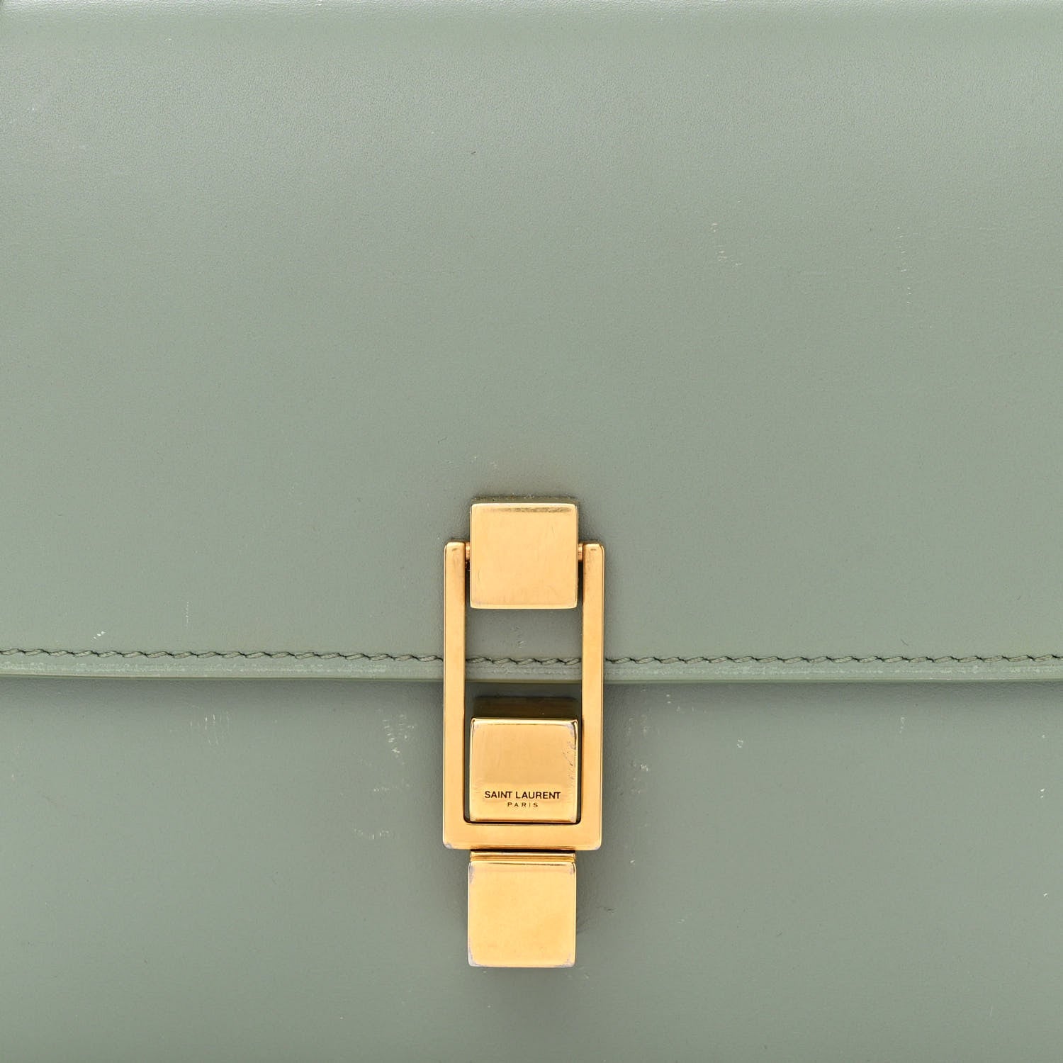 Saint Laurent Smooth Calfskin Carre Satchel Vert Opaline 8 of 14