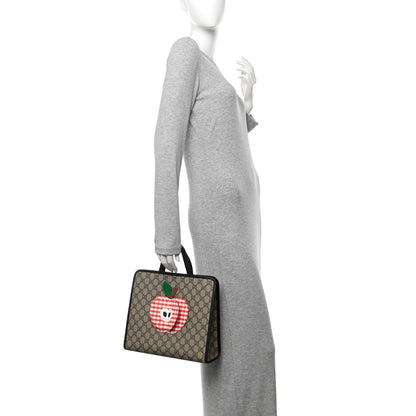 Gucci GG Supreme Monogram 3-D Apple Childrens Tote Black 2 of 12