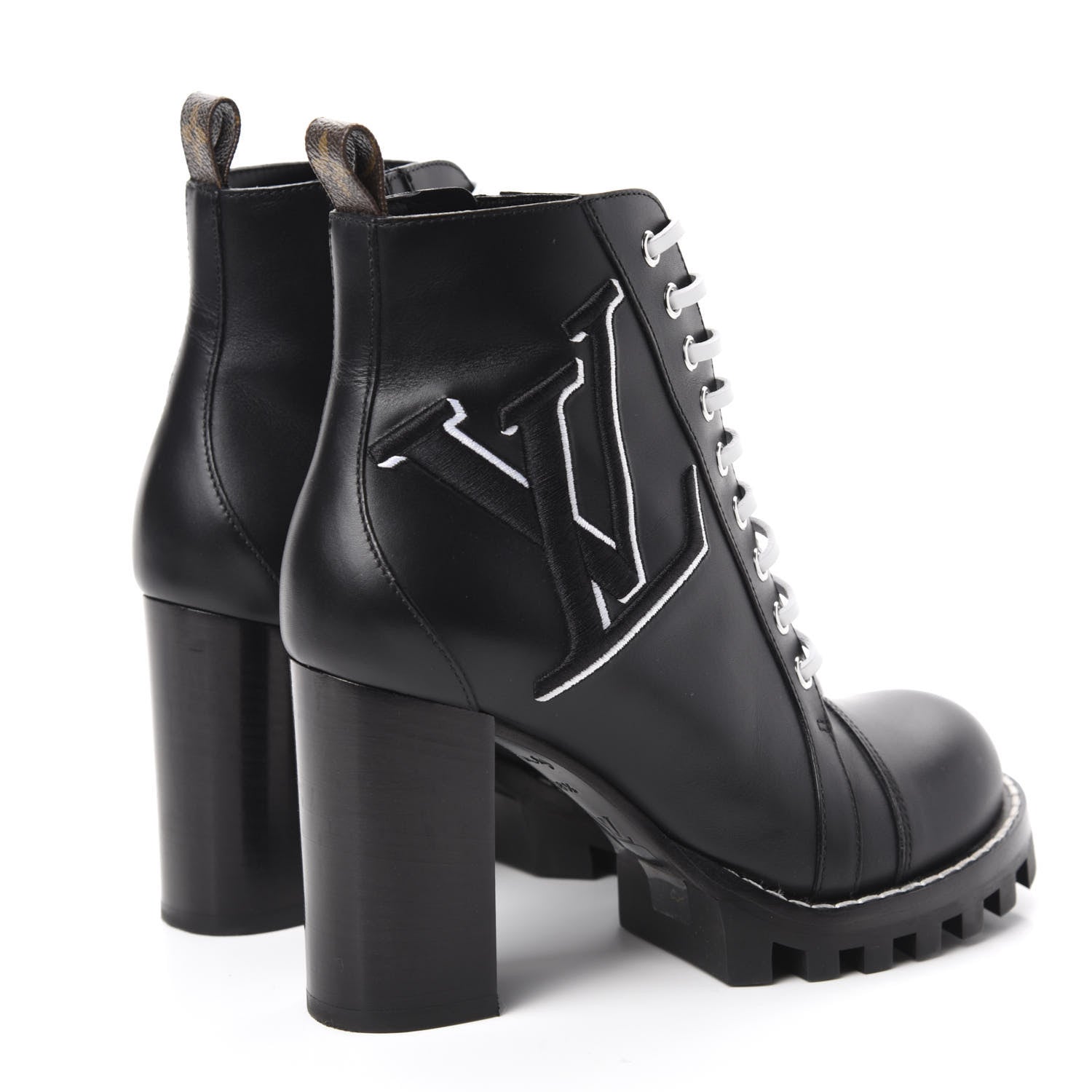 Louis Vuitton Patent Calfskin Monogram Star Trail Ankle Boots 38.5 Black 4 of 8
