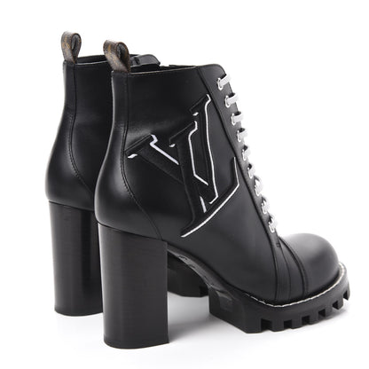Louis Vuitton Patent Calfskin Monogram Star Trail Ankle Boots 38.5 Black 4 of 8