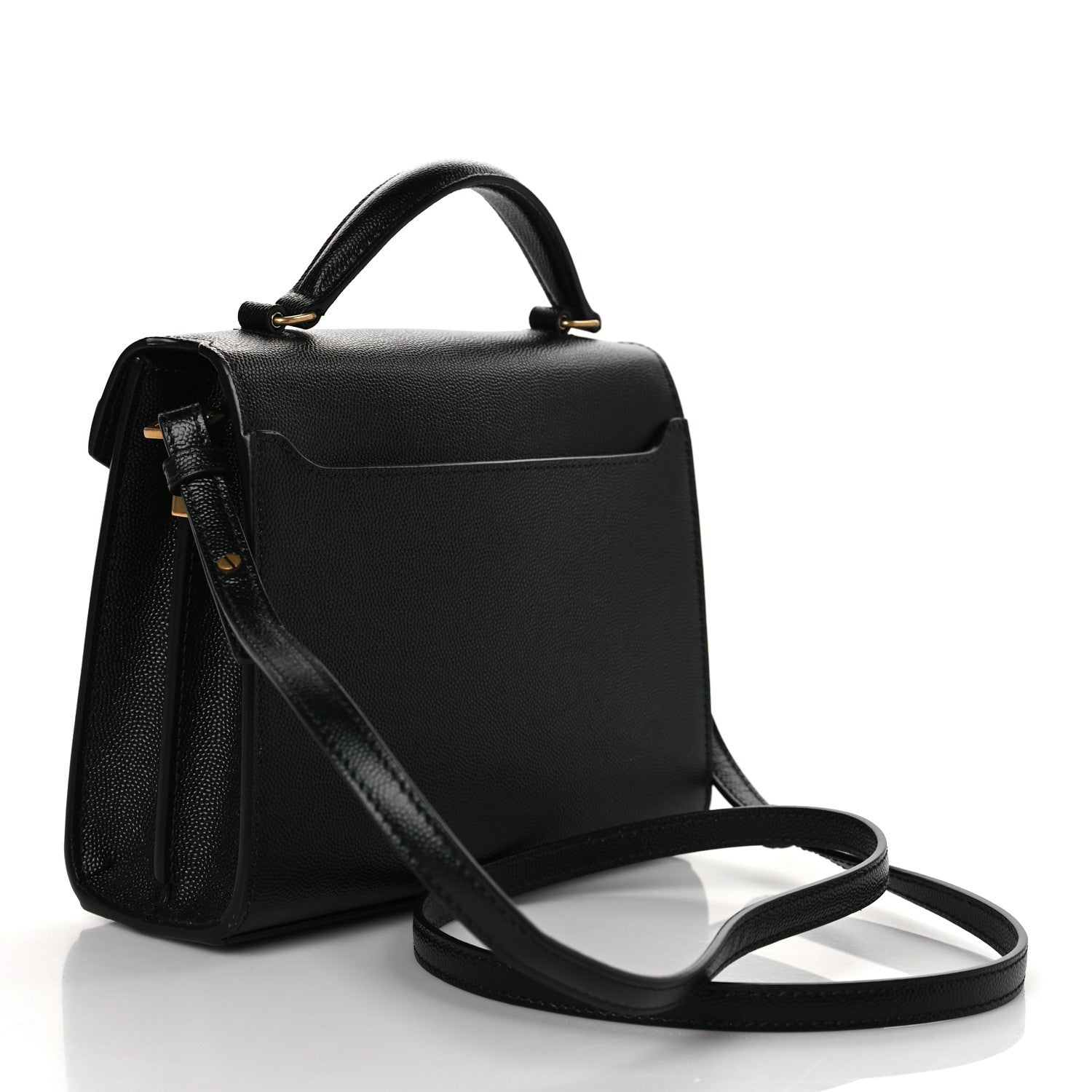 Saint Laurent Grain de Poudre Mini Classic Monogram Cassandra Top Handle Black 3 of 8