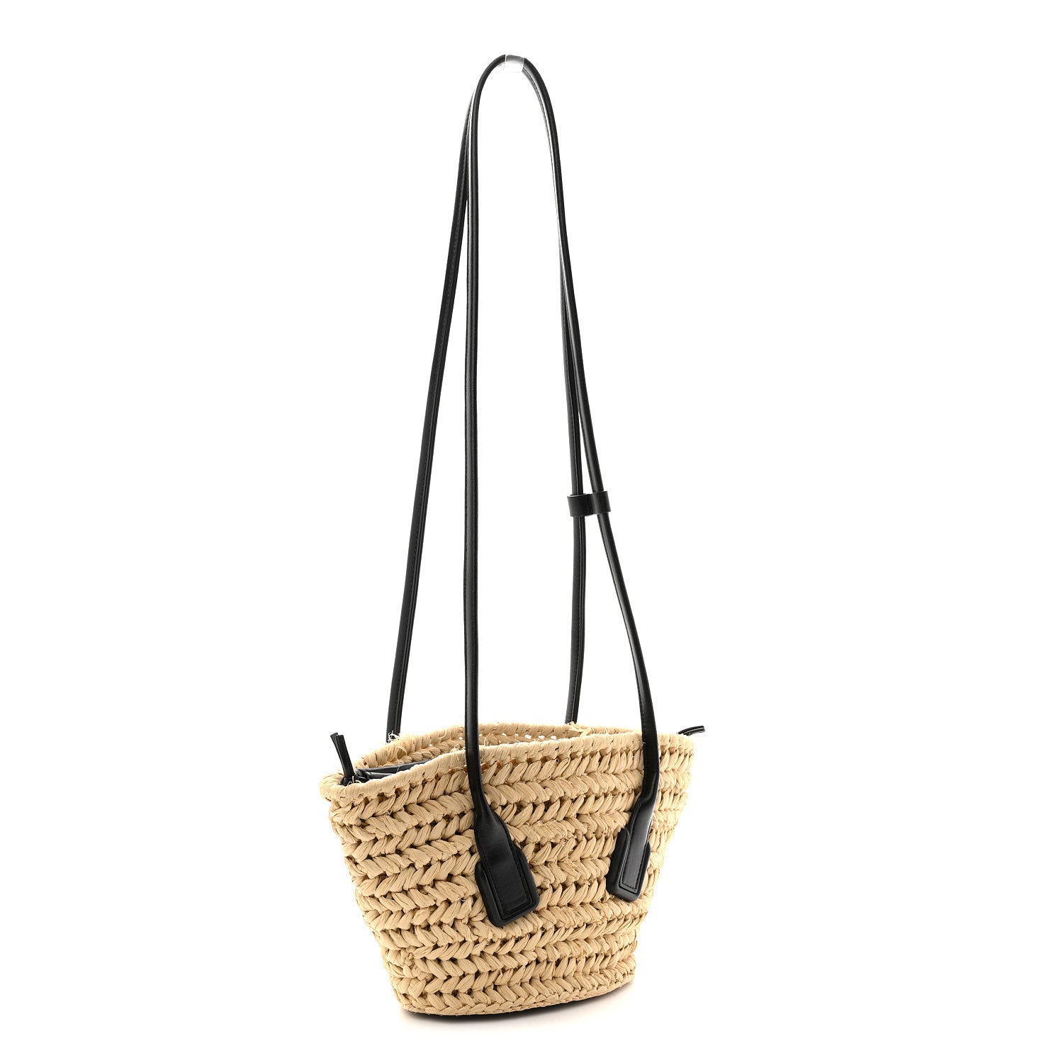 Bottega Veneta Raffia Calfskin Small Arco Basket Black 4 of 12