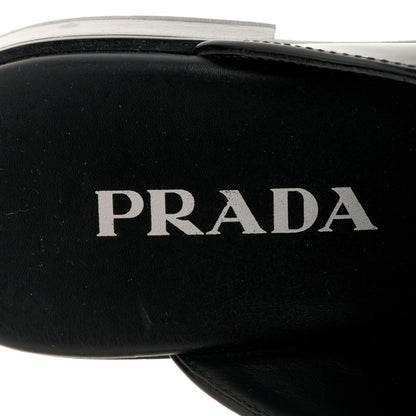 Prada Spazzolato Triangle 40mm Loafer Mules 37.5 Black 7 of 9