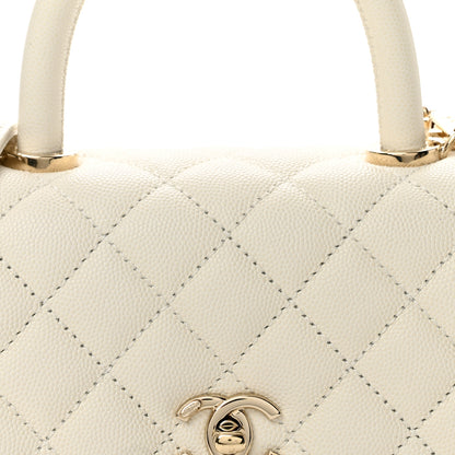 Chanel Caviar Quilted Mini Coco Handle Flap White 8 of 12