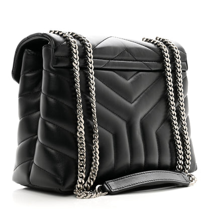 Saint Laurent Calfskin Y Quilted Monogram Small Loulou Chain Satchel Black 3 of 10