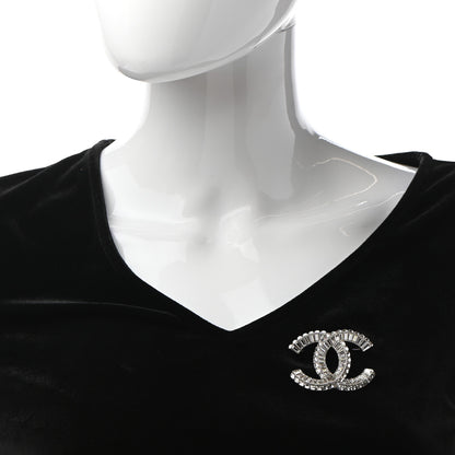Chanel Baguette Crystal CC Brooch Silver 5 of 5