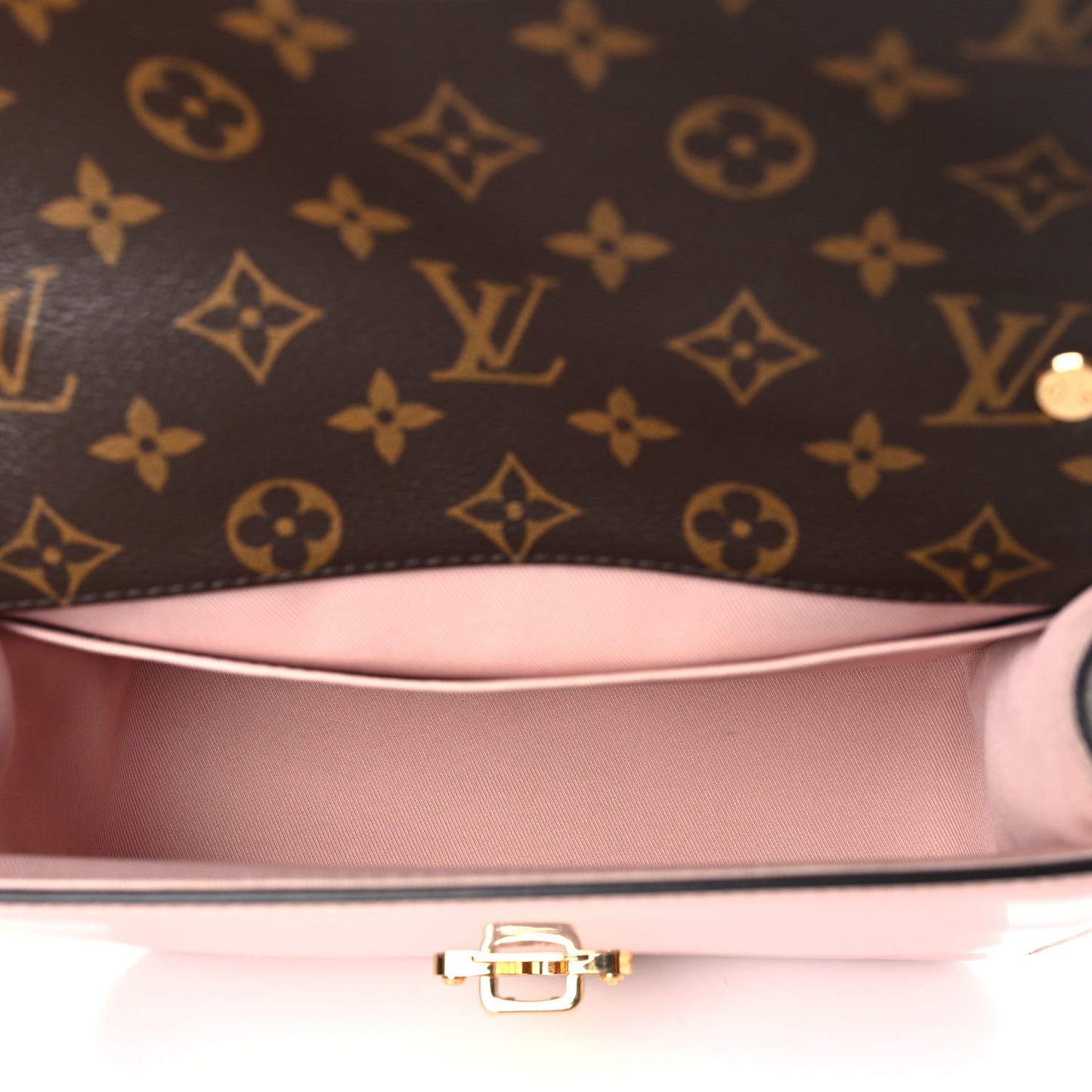 Patent Calfskin Monogram Cherrywood BB Rose Ballerine