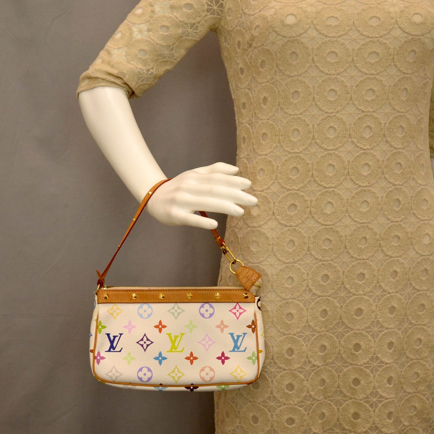 Monogram Multicolor Pochette Accessories White