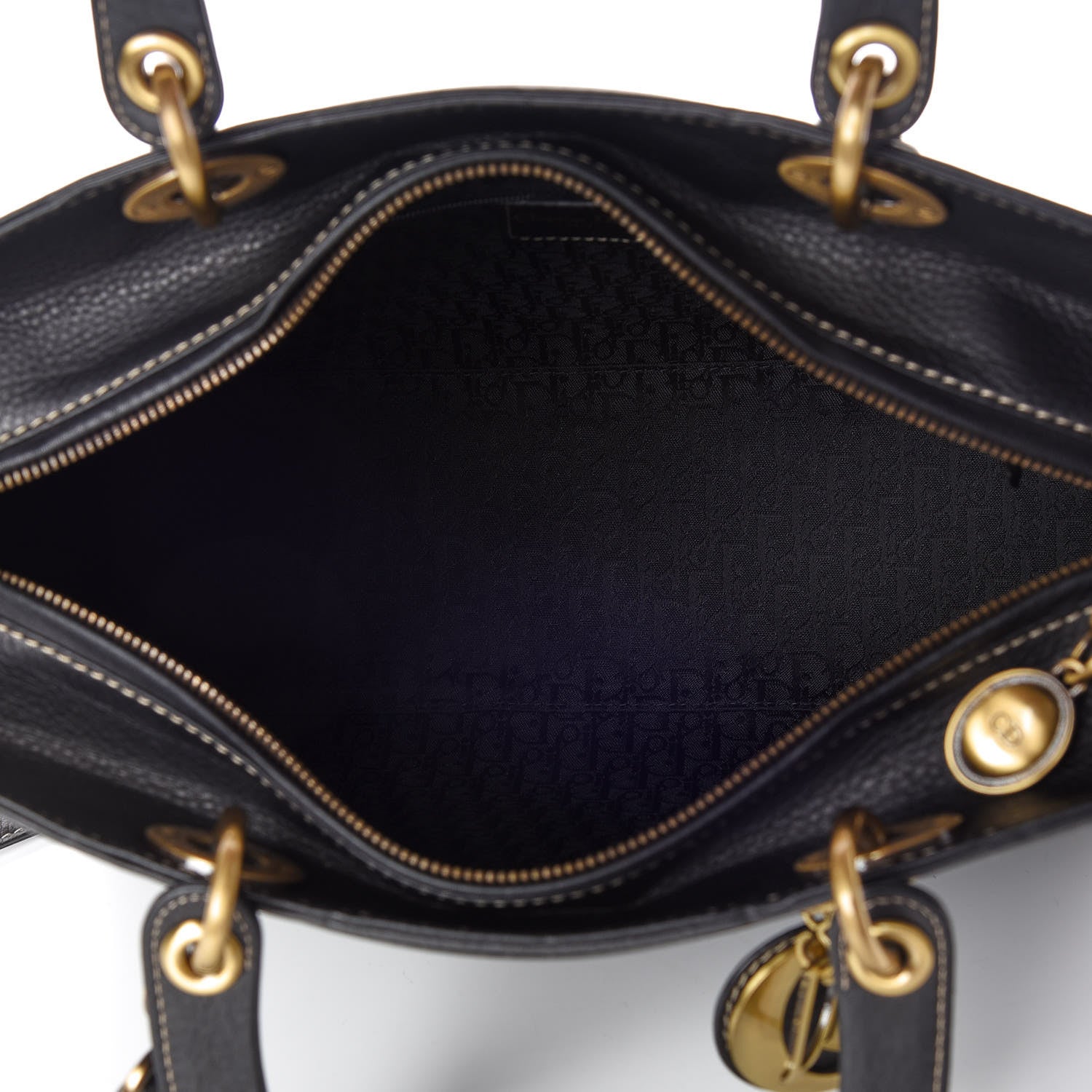 Christian Dior Grained Calfskin Large Lady Dior Black 8 of 12