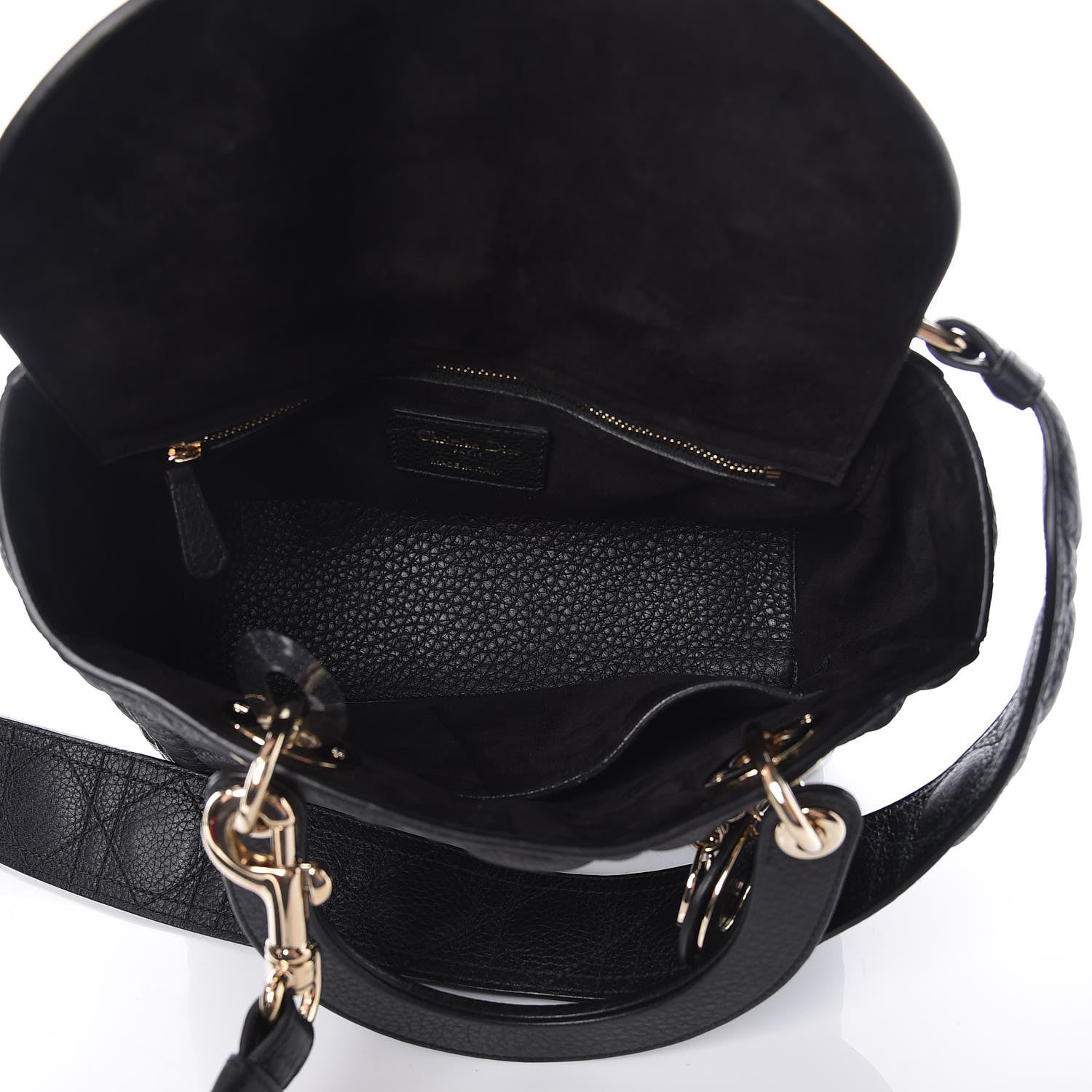 Christian Dior Grained Calfskin Cannage Medium Supple Lady Dior Black 5 of 9