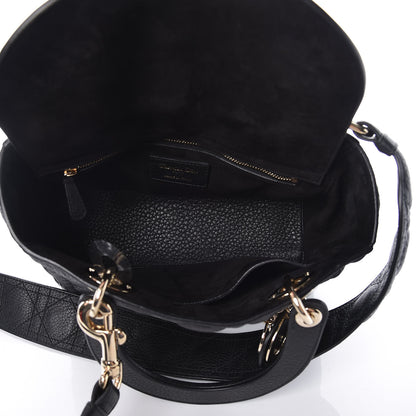 Christian Dior Grained Calfskin Cannage Medium Supple Lady Dior Black 5 of 9