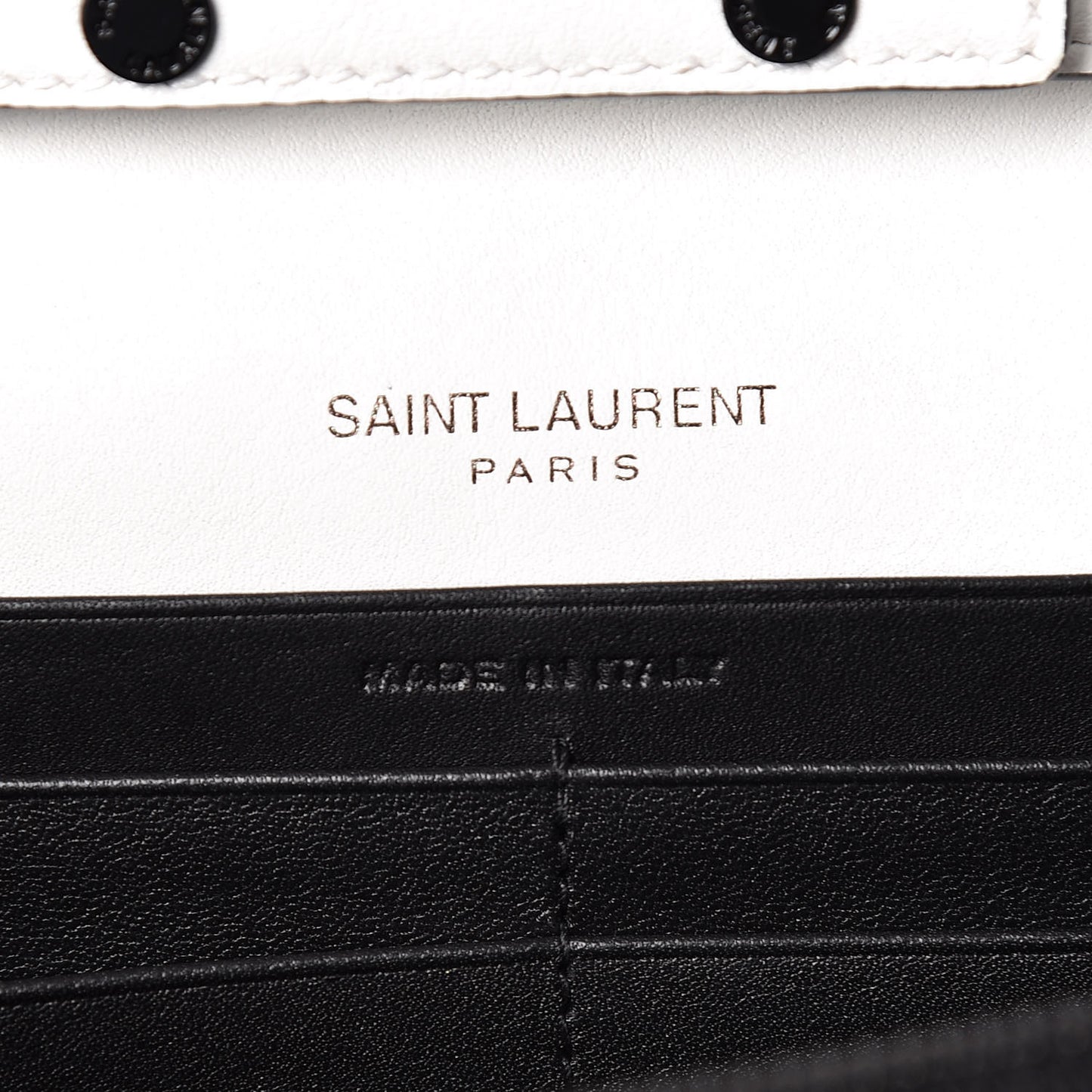 Grain De Poudre Square Dot Print Monogram Chain Wallet White Matte Black