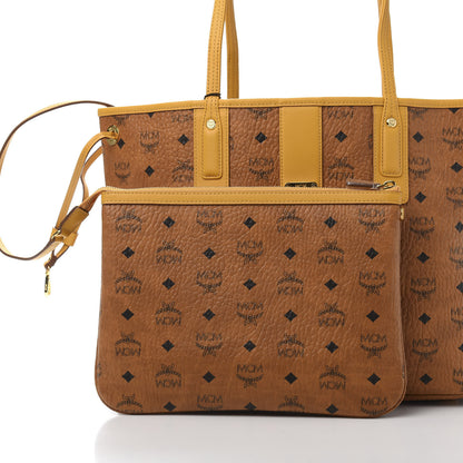 MCM Visetos Medium Liz Reversible Shopper Tote Cognac Yellow 9 of 18