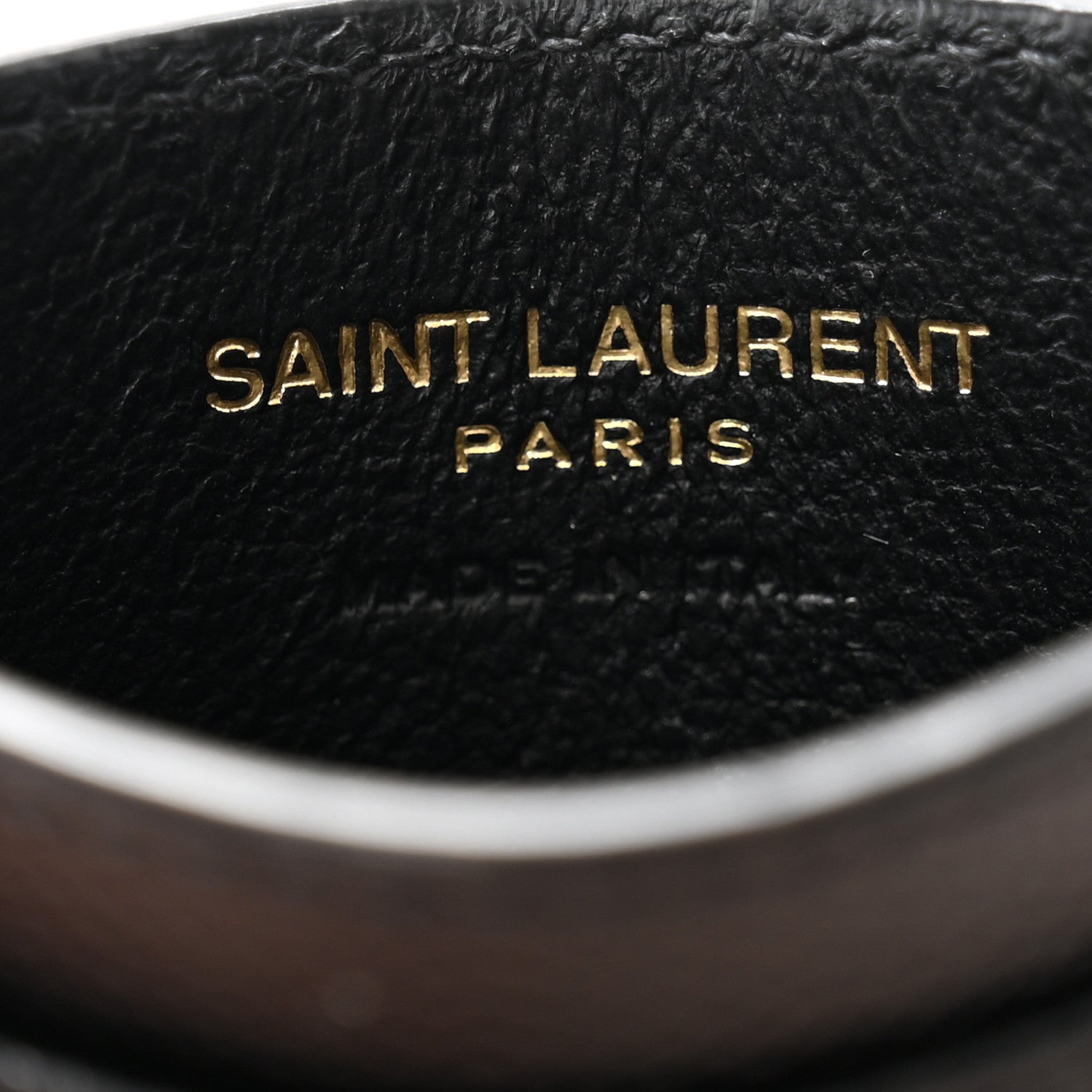 Saint Laurent Grain De Poudre Matelasse Chevron Monogram Credit Card Case Black 6 of 9