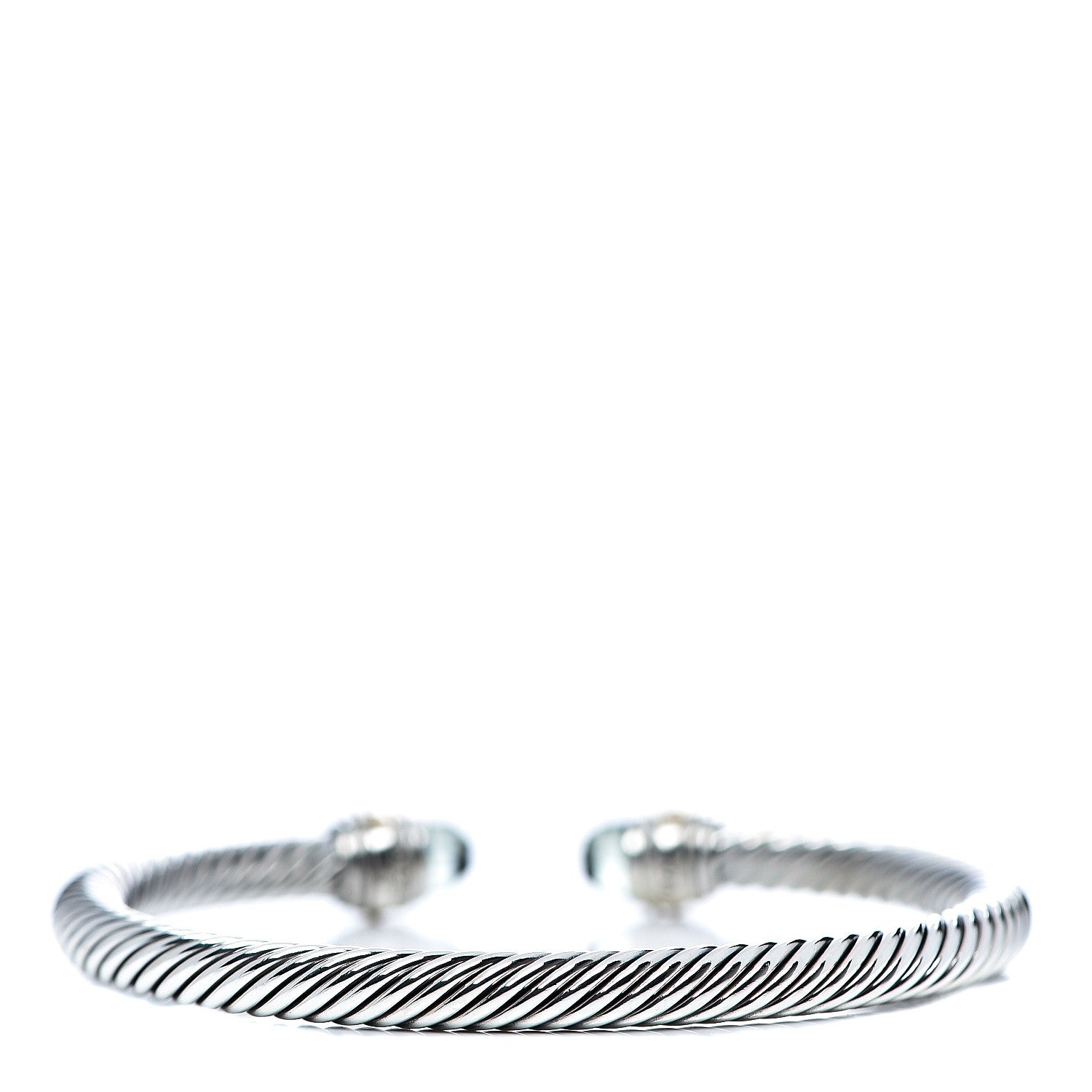 David Yurman Sterling Silver 14K Yellow Gold Prasiolite 5mm Cable Classics Bracelet 2 of 4
