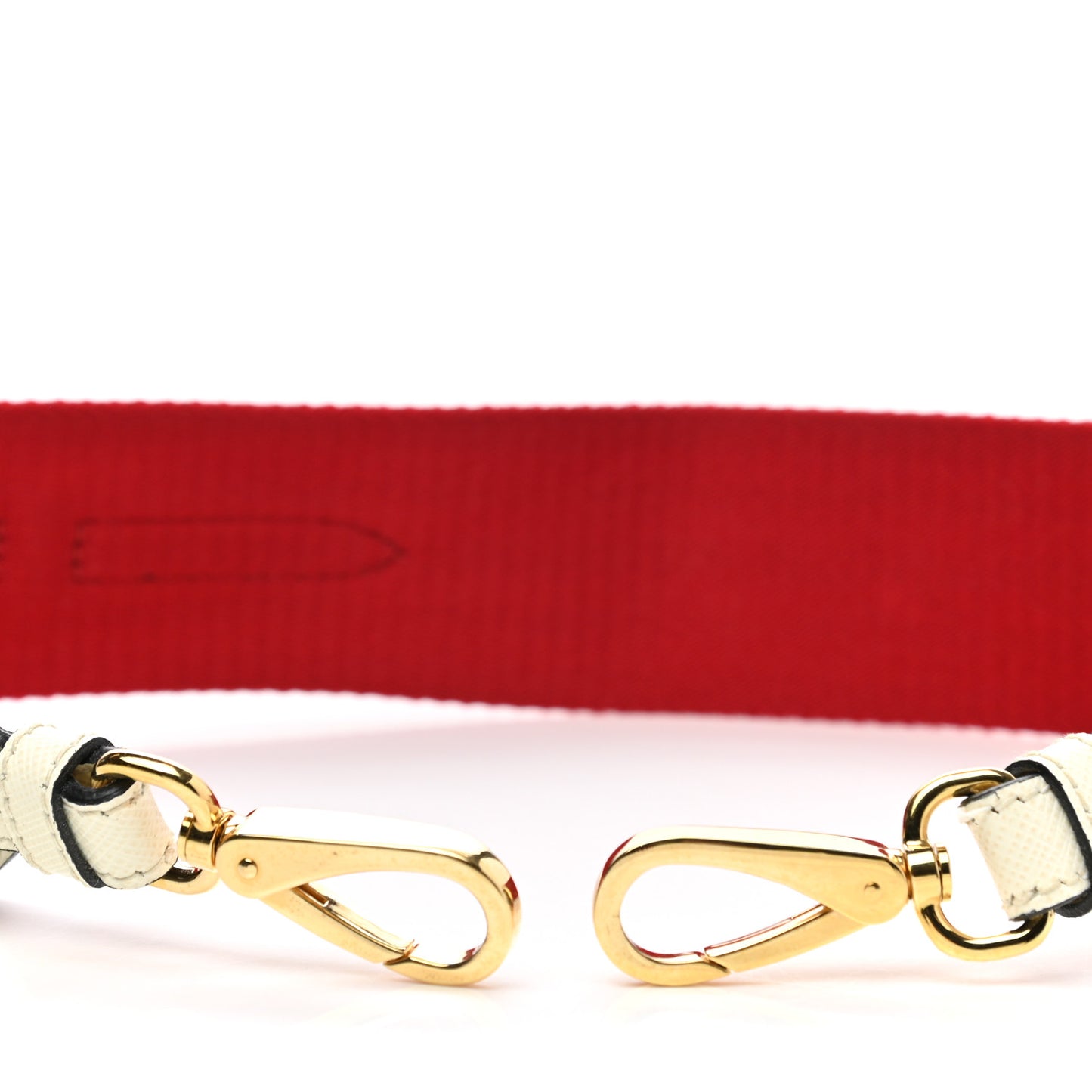 Saffiano Striped Fabric Nastro Righe Shoulder Strap Fuoco