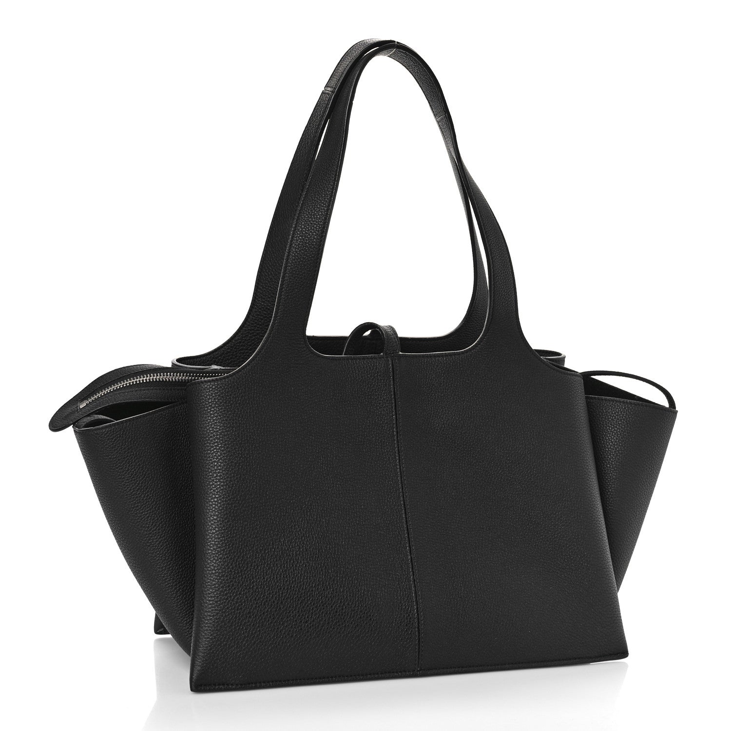 Celine Baby Grained Calfskin Medium Tri-Fold Bag Black 3 of 9