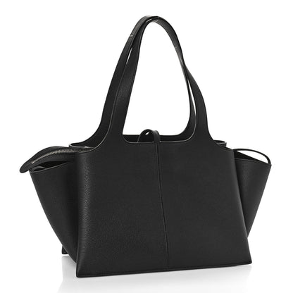 Celine Baby Grained Calfskin Medium Tri-Fold Bag Black 3 of 9