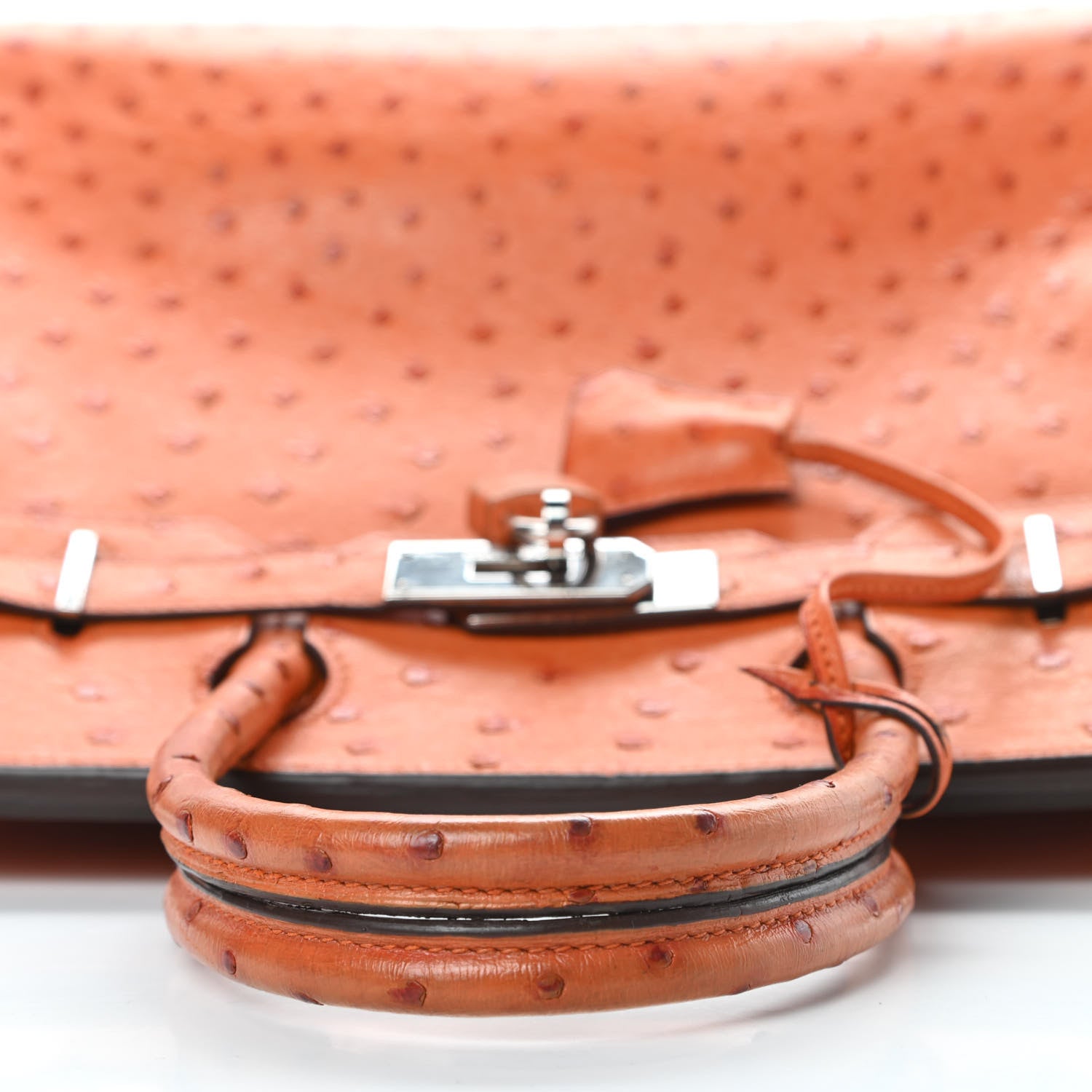 Hermes Ostrich Birkin 30 Orange 10 of 41