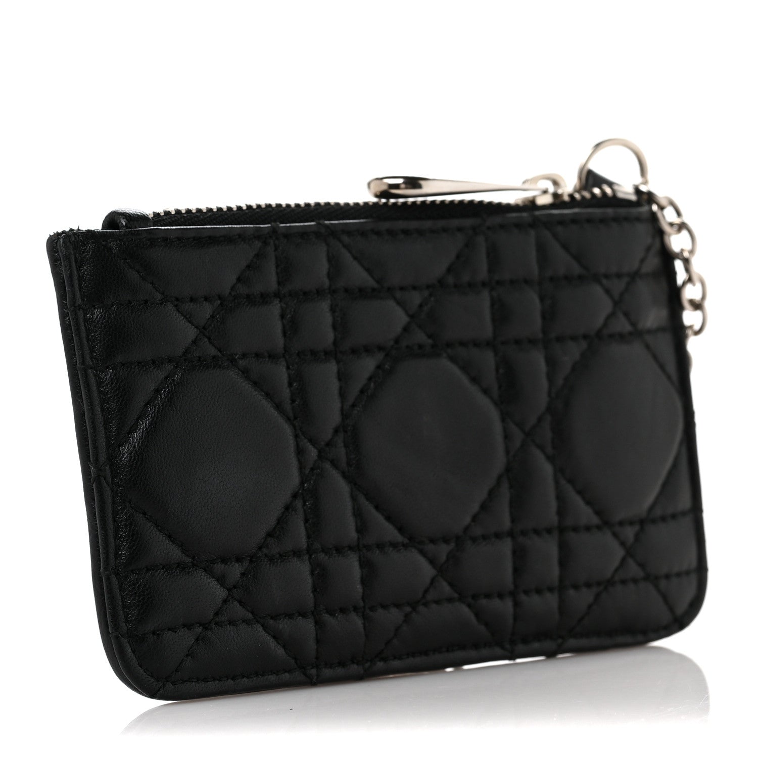 Christian Dior Lambskin Cannage Lady Dior Key Pouch Black 3 of 8