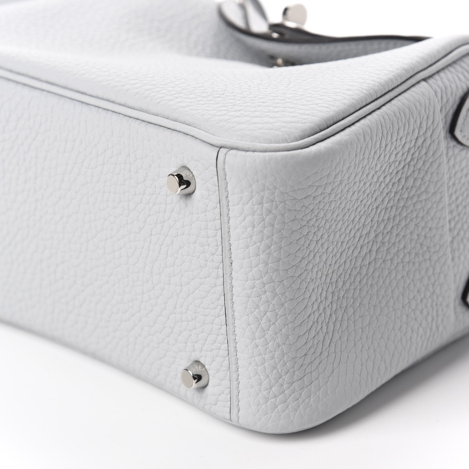 Hermes Taurillon Clemence Mini Lindy 20 Bleu Pale 7 of 11