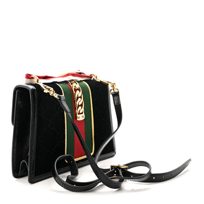 Gucci Velvet GG Monogram Small Sylvie Top Handle Bag Black 3 of 10