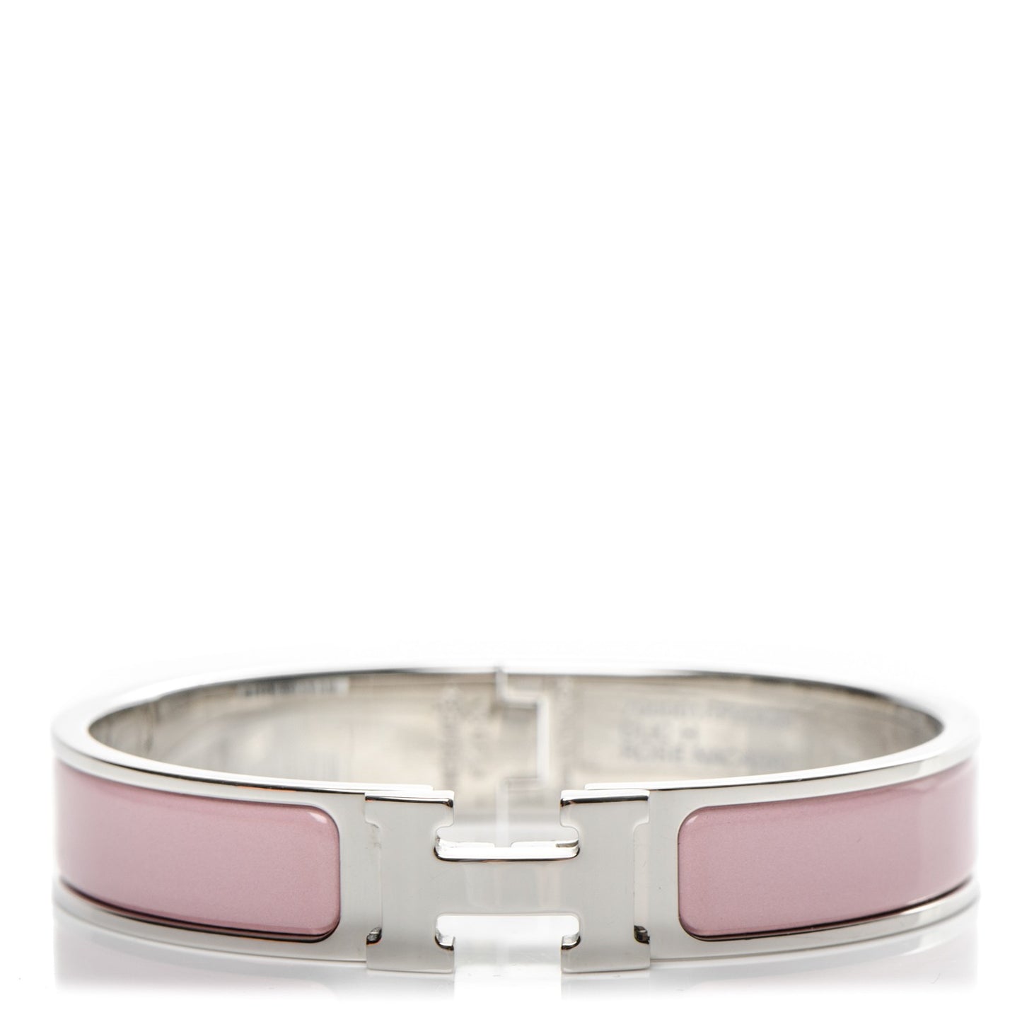 Enamel Narrow Clic Clac H Bracelet GM Rose Nacarat
