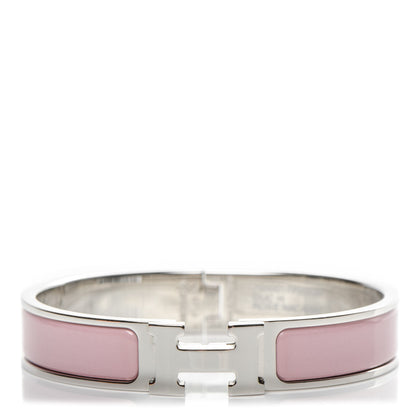 Hermes Enamel Narrow Clic Clac H Bracelet GM Rose Nacarat 1 of 5
