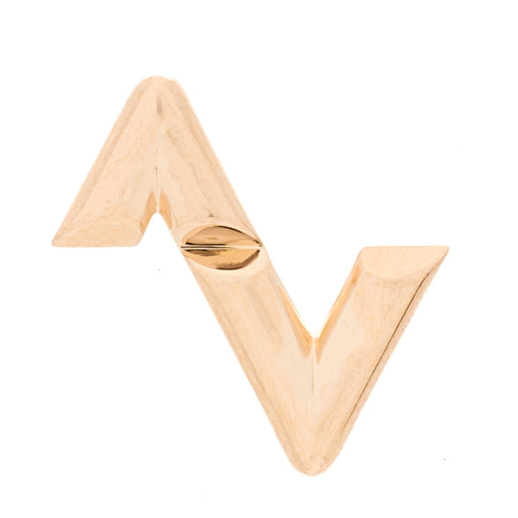 18K Pink Gold LV Volt Upside Down Single Stud Earring