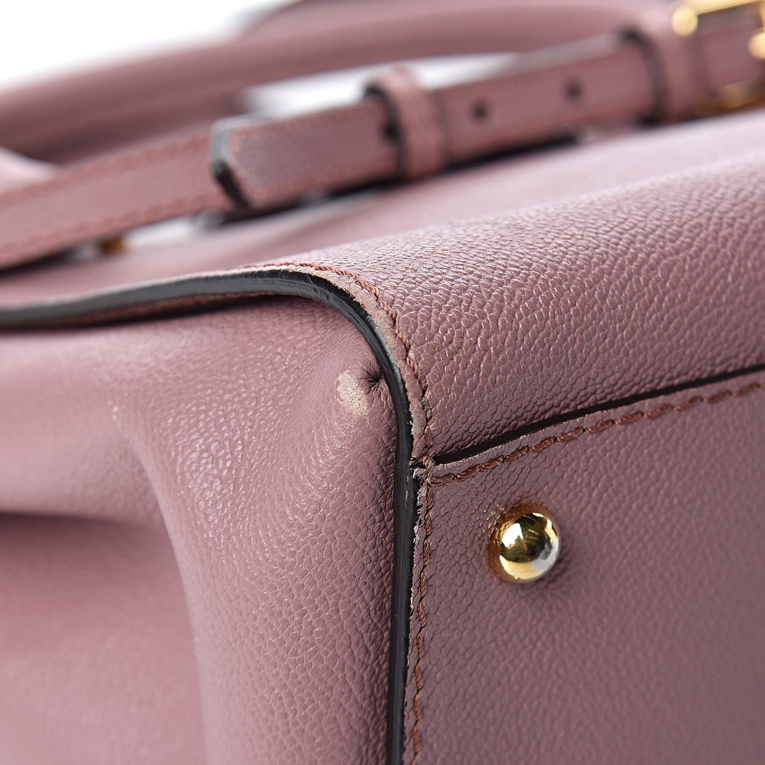 Burberry Soft Grain Calfskin Small Buckle Tote Dusty Pink 11 of 15