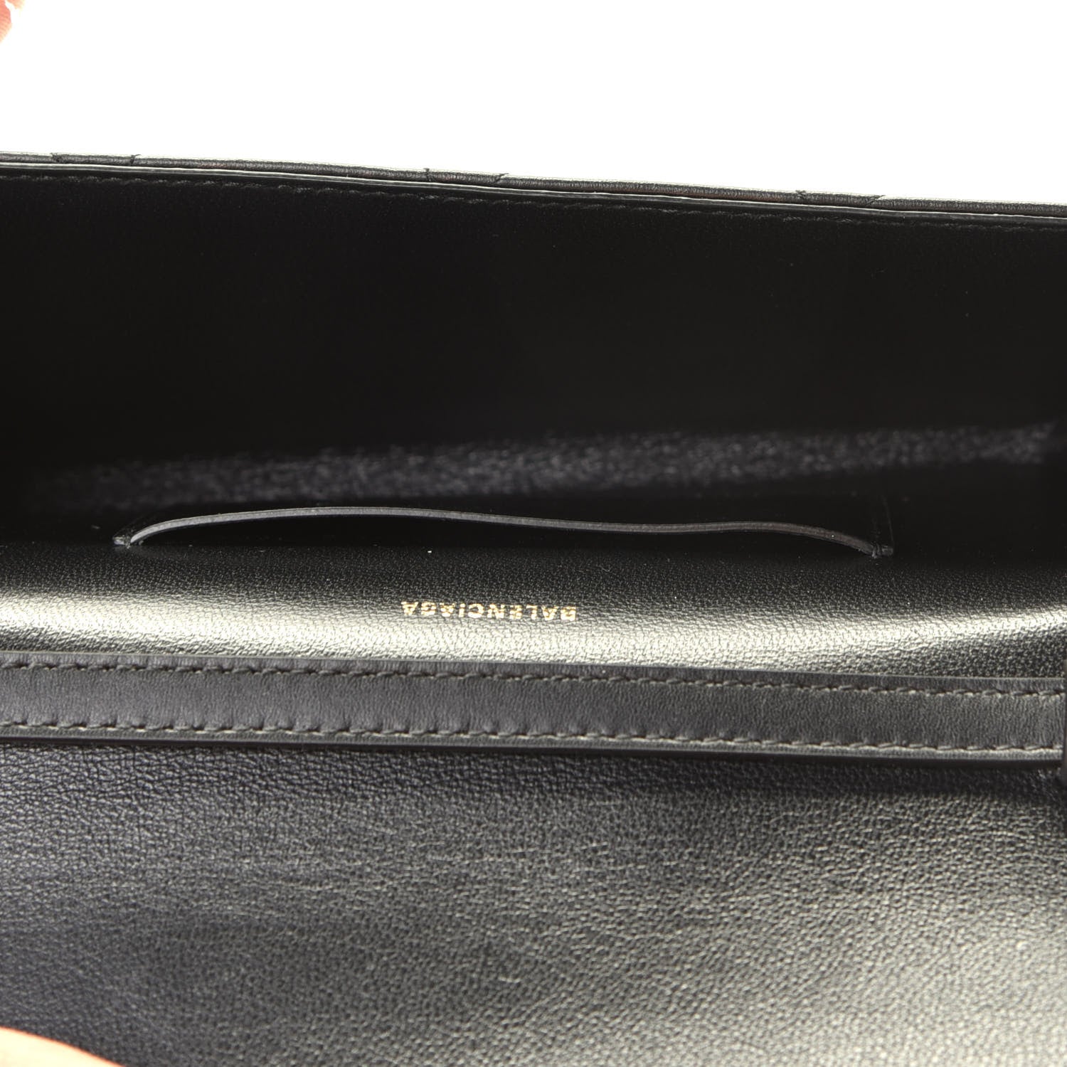 Balenciaga Nappa Calfskin Quilted Touch B Phone Holder With Strap Black 2 of 4
