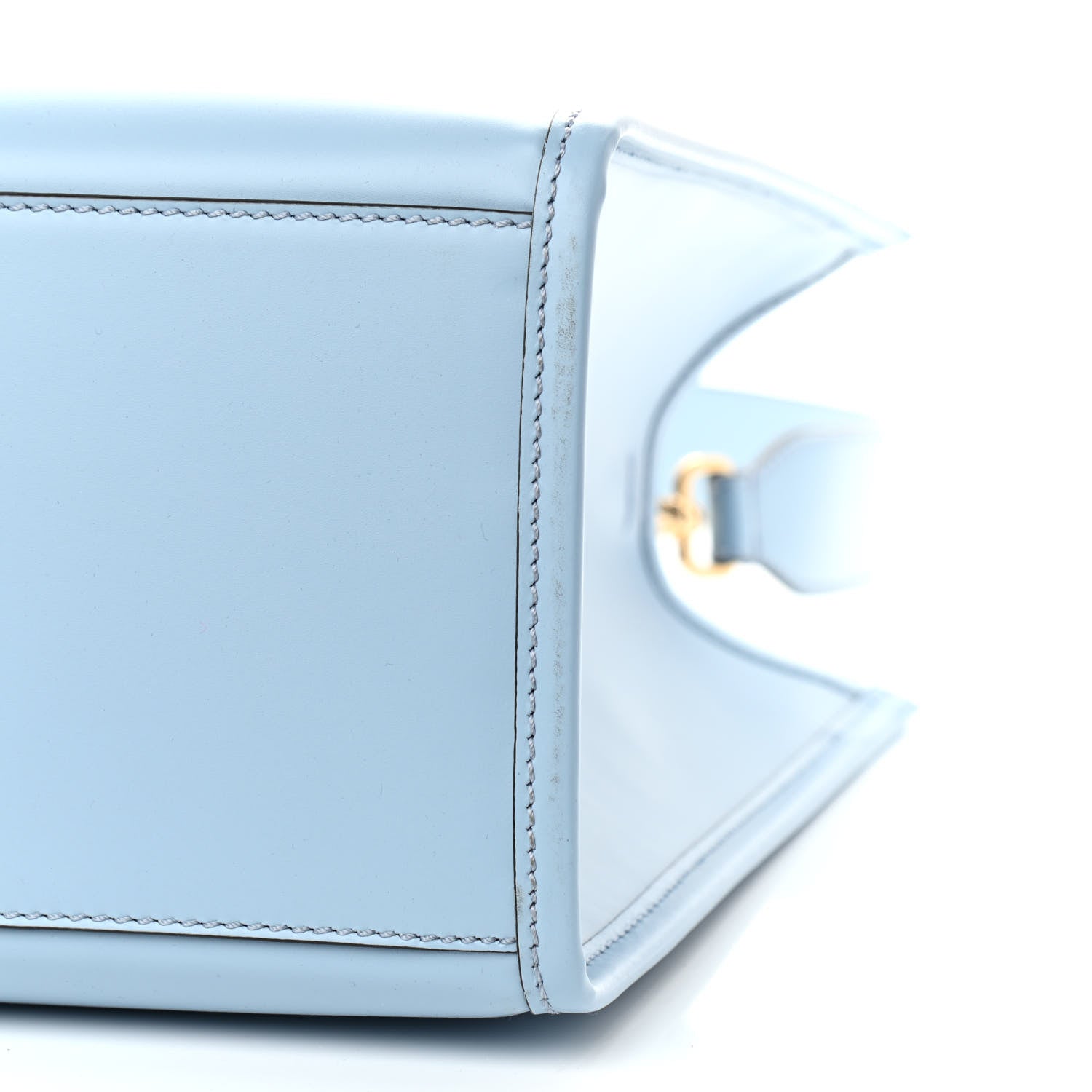 Fendi Vitello King Plexiglass Logo Embossed Medium Fendi Sunshine Shopper Tote Azzurro Baby 10 of 11