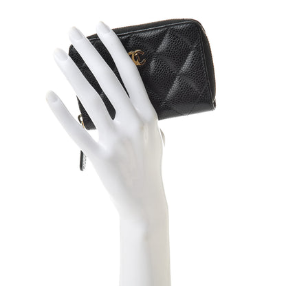 Chanel Caviar Quilted Zip Coin Purse Black 2 of 10