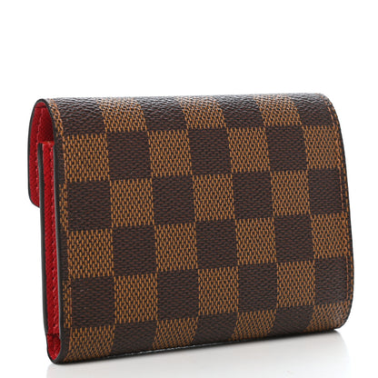 Louis Vuitton Damier Ebene Victorine Wallet Red 3 of 8