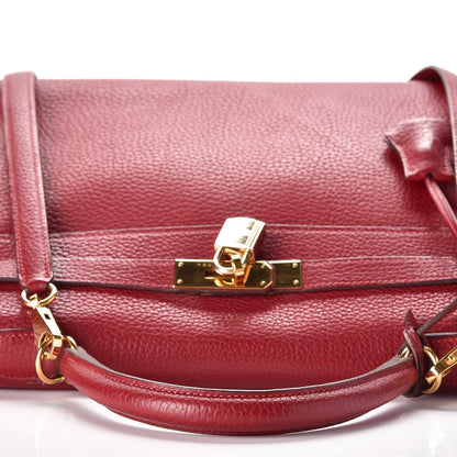 Hermes Taurillon Clemence Retourne Kelly 32 Rouge Garance 22 of 41