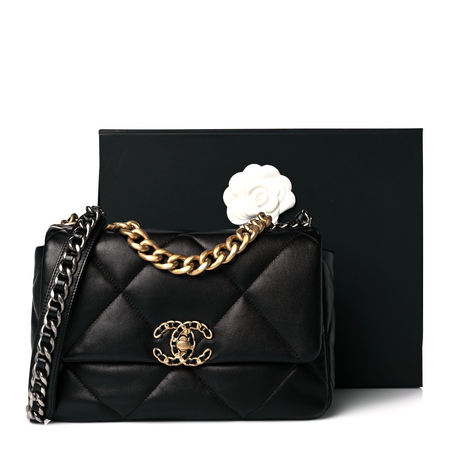 Chanel Lambskin Quilted Medium Chanel 19 Flap Black 11 of 11