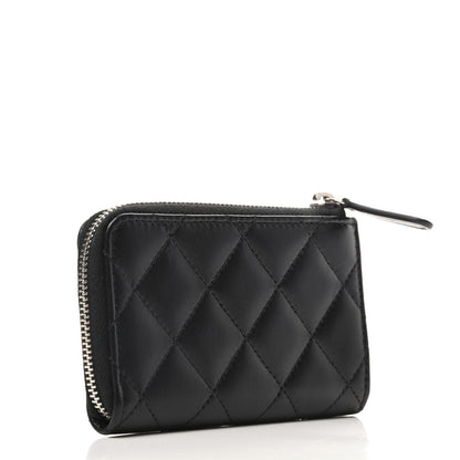 Chanel Lambskin Quilted Key Holder Case Black 3 of 9