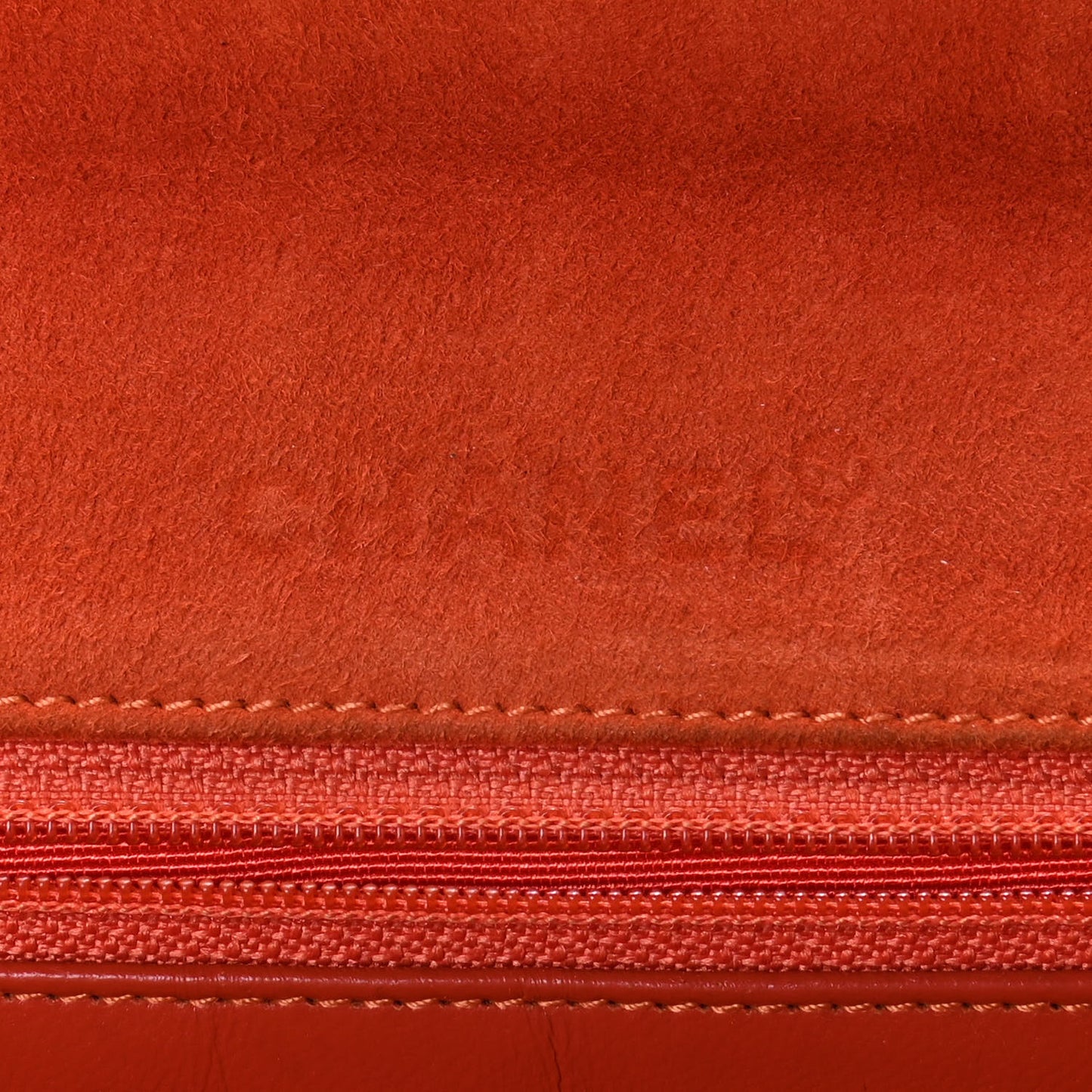 Suede Square Double Stitch Flap Orange