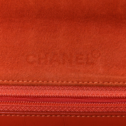 Chanel Suede Square Double Stitch Flap Orange 6 of 17