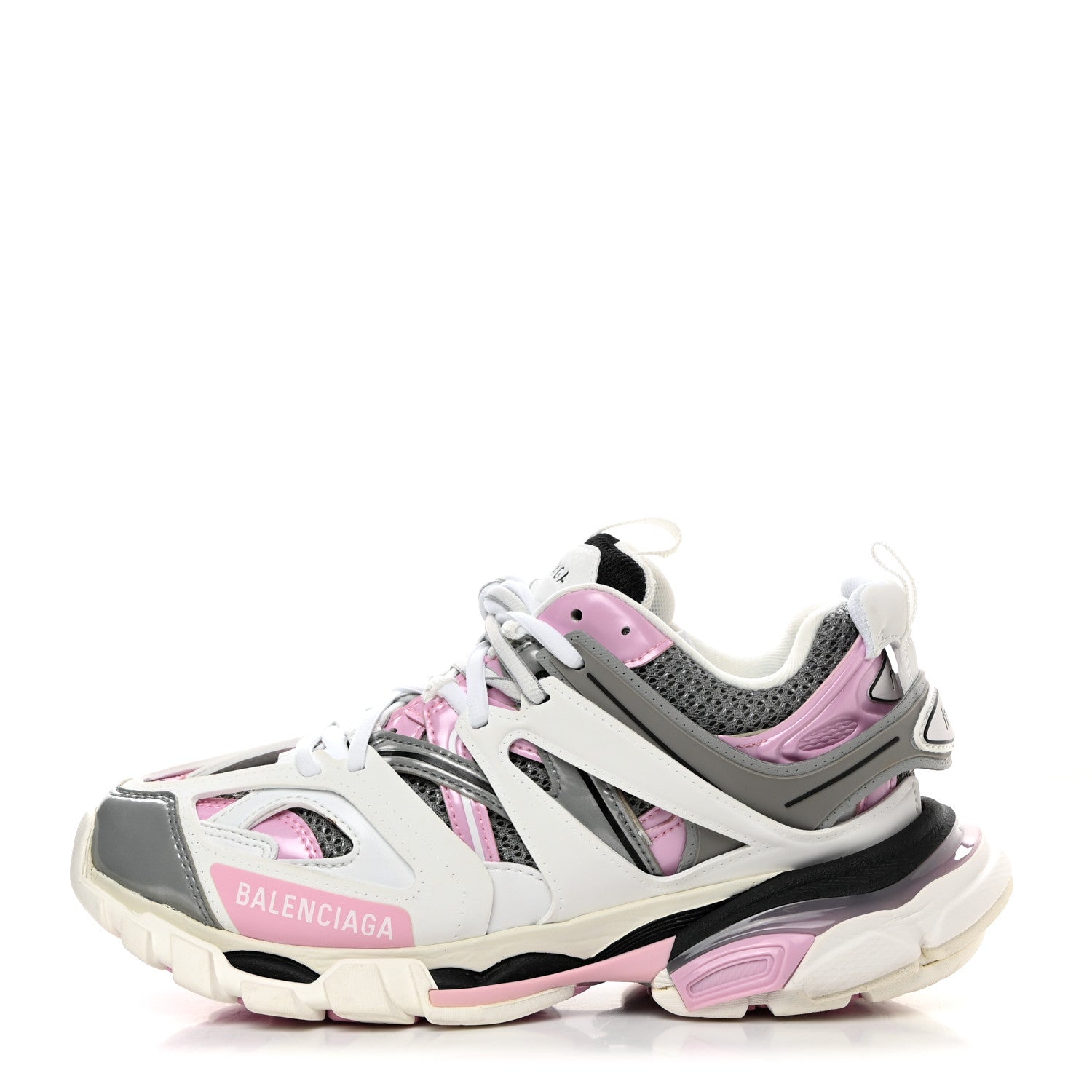 Balenciaga Mesh Rubber Tri-Color Womens Track Sneakers 37 White Pink Grey 1 of 10
