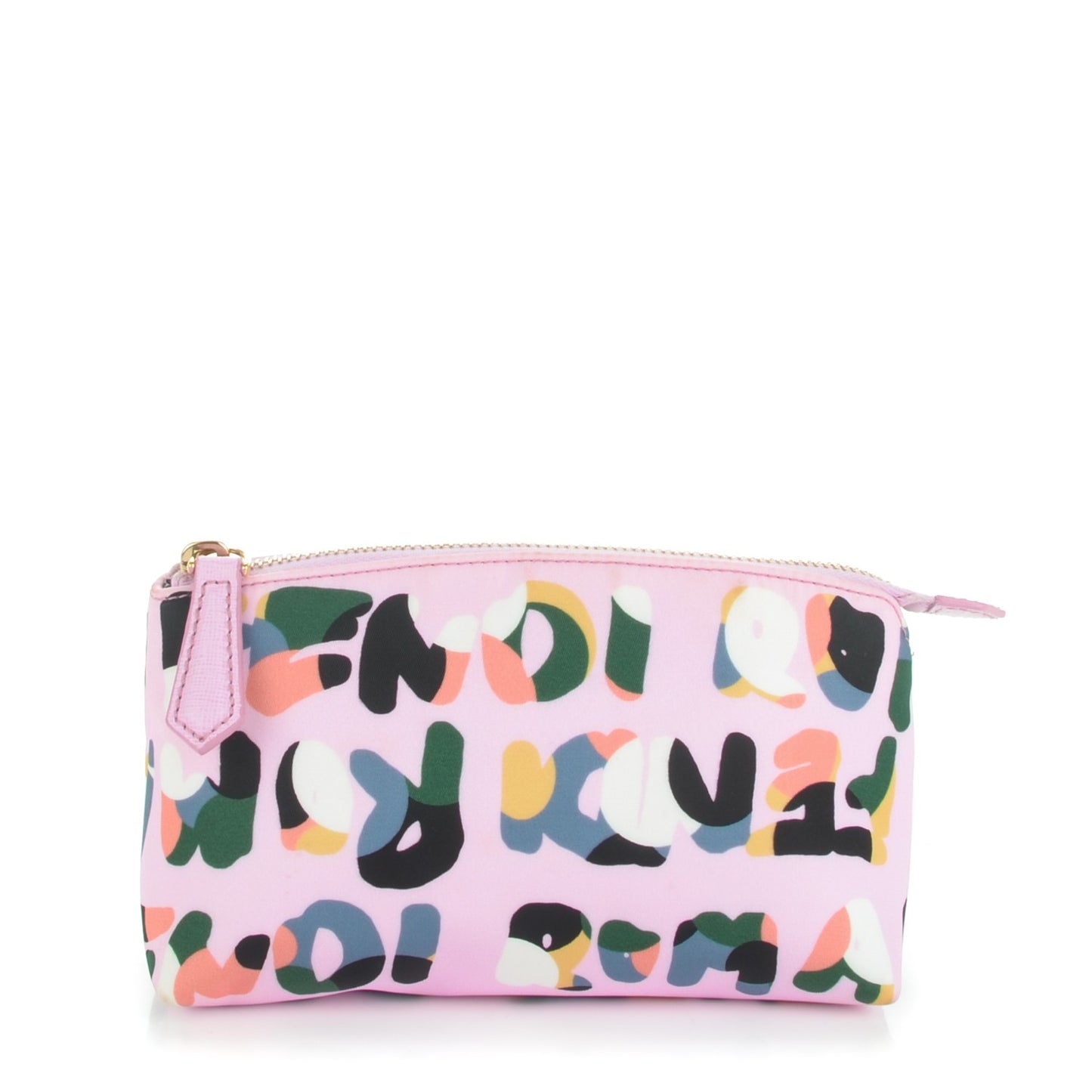Nylon Roma Print Large Cosmetic Pouch Lavanda Multicolor