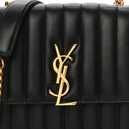 Saint Laurent Lambskin Matelasse Monogram Medium Vicky Chain Bag Black 8 of 13