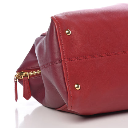 Fendi Vitello Capra Alabama Colorblock Large Chameleon Tote Ciliegia Bordeaux Ruby 9 of 12